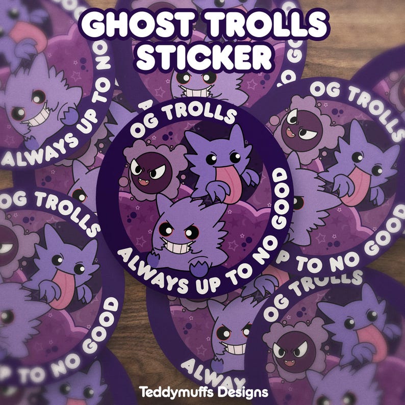 Sticker Geng Geng Haunt Gast Sticker | Vinyl Sticker | Video Game | OG Trolls | PKMN ...