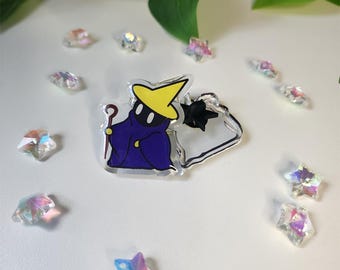 Pin acrílico de Mago Negro / 3,8 cm / Final Fantasy / FF / Vivi / Regalo / Pin esmaltado