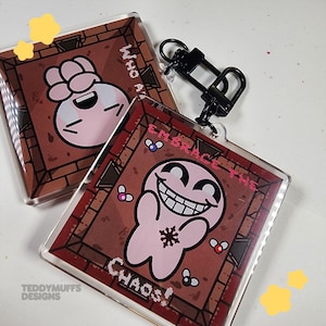 Isaac Keychain | Embrace the Chaos! | Acrylic Charm | Binding Isaac | 3&quot; | Gift