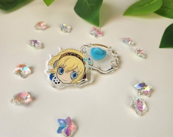 Pin acrílico Aigis / 1.5" / Persona 3 / Android / Aegis / P3 Recarga / Pin de esmalte