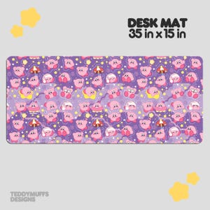 Tapete de mesa Kirby | Mousepad | Decoração para jogos | Acessório para computador | Videogame