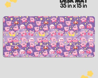 Kirby Desk Mat | Mousepad | Game Decor | Computer Accessory | Video Game