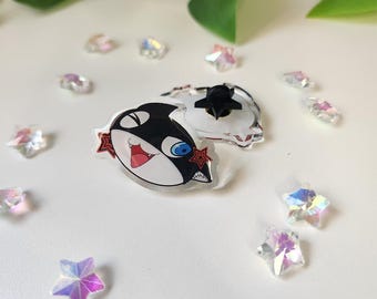 Pin acrílico de Morgana / 1.5" / Persona 5 / Phantom / Mona / P5 / Pin de esmalte