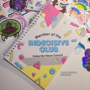 Indecisive Club Sticker Book | Reusable | A5 | Notebook | Sticker Collection | Sticker Album