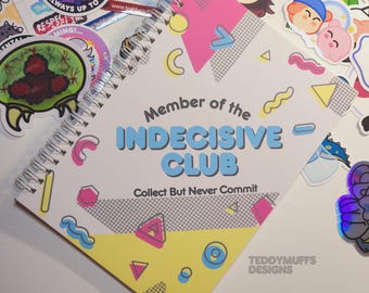 Indecisive Club Sticker Book | Reusable | A5 | Notebook | Sticker Collection | Sticker Album