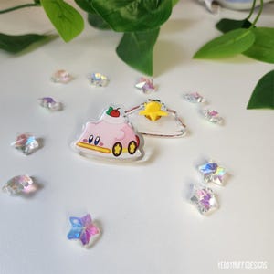 Kirby Car Cake Acrylic Pin | 1.5" | Poyo | Gift | Enamel Pin