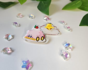 Kirby Car Cake Acrylic Pin | 1.5" | Poyo | Gift | Enamel Pin