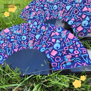 Éventail Pory Poly Gon | Éventail pliant japonais | Ventilateur portatif | PKMN | Fan de rave | Éventail Sensu