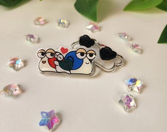 Pin acrílico "Caracol Amor" / 2" / Maple Story / MS / Maplestory / Pin de esmalte
