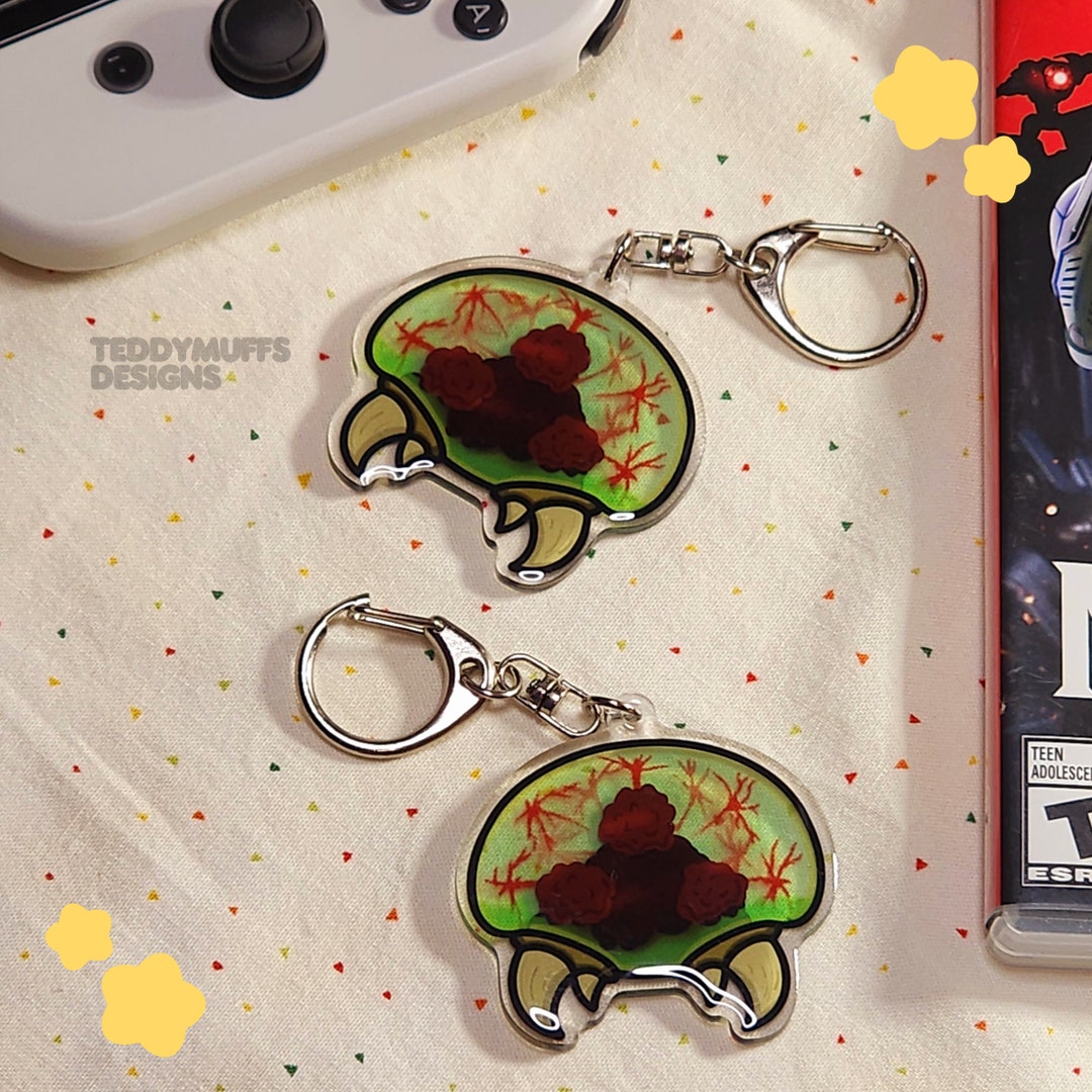 Metroid Keychain Acrylic Charm Samus Alien 2 Gift Etsy