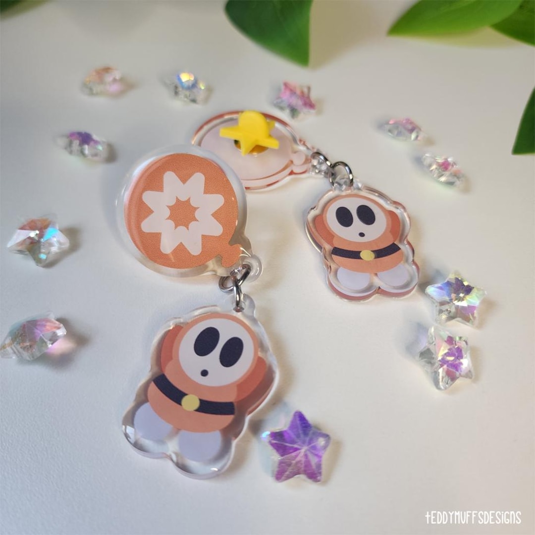 Shy Guy Acrylic Pin | 1.5" | Ninten | Mario | Gift | Enamel Pin - Etsy
