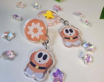 Pin acrílico de Shy Guy / 1.5" / Nintendo / Mario / Regalo / Pin esmaltado