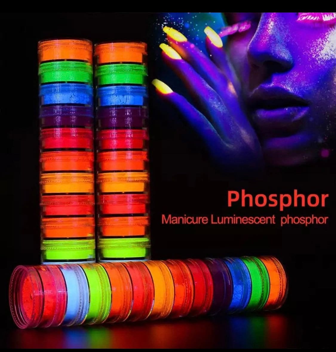 1 Box Neon Pigment Powder Nail Fluorescence Gradient Glitter Summer Shinny  Dust DIY Nail Art Decor Manicure - China Fluorescent Pigment, Fluorescent  Powder