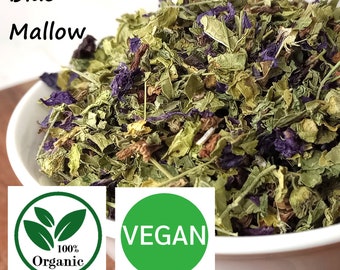 BLUE MALLOW HERB Flowers Organic 100% Malva Sylvestris Tea + Fast Free Postage Australian Seller