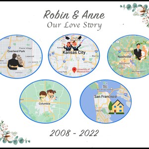 Personalisiertes Jubiläumsgeschenk | Haus Wärmendes Geschenk | Valentinstag Geschenk für Paare | Lebenskarte Kunst