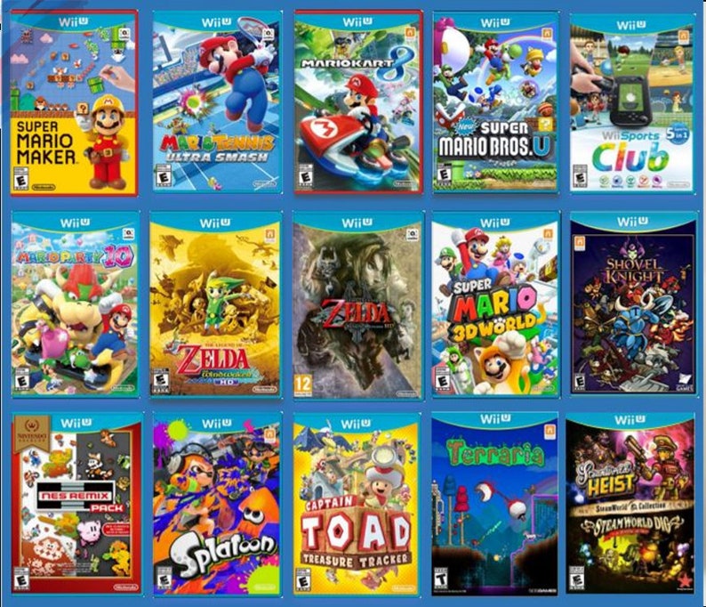 Nintendo Wii U 32GB Black Console Deluxe Bundle Etsy