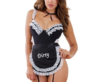 Sexy French Maid Fantasy Roleplay Costume Set