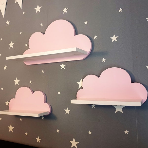 Wolke Wandregal, 3er Set, Pysia- Galaxy-Klasse- wolken mit Montagehaken, Cloud Regale für kinder, kinderzimmer babyzimmer wolkenregal