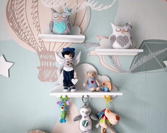 Cloud Shelves Ibiza mit Kleiderbügel (3er-Set) + Ibiza Regal, Kleiderbügel + Eck-Cloud-Shelf