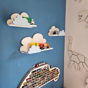 Wolke Wandregal, 3er Set, Fantasy EXTRA Premium-Klasse, bianco / blu con montaggio, Regale für kinder, kinderzimmer babyzimmer, hängend immagine 8