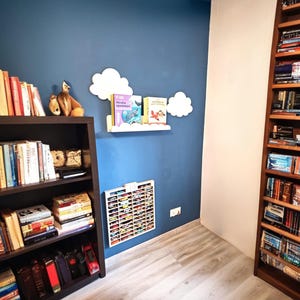 Hanging shelf for books and decorations - a cloud for a child's room, hand-made of 18 mm MDF | Stable, wall-mounted, hanging image 9