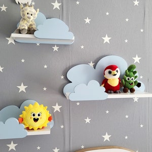 Wolke Wandregal, 3er Set, Fantasy Ekstra Galaxy Klasse Blau, mit Montagehaken, Cloud Regale für kinder, kinderzimmer babyzimmer immagine 5