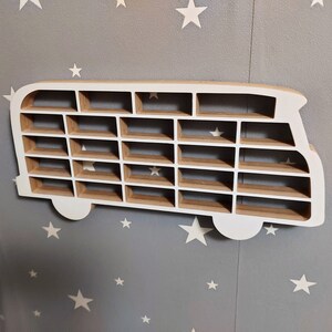 Car display for a child's room, VW T1 iconic car garage shape, toy organizer for a boy, wall shelf image 6