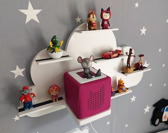 Wolkenregal für Toniebox-Figuren, Hängeregal, Tonieregal, Kinderzimmer regal, Märchen Tonies Kinder. Ausstellungsständer für Audiofiguren