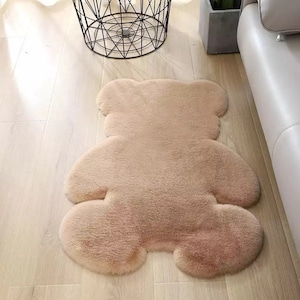 Cute Teddy Bear Rug Cartoon Soft Fluffy Carpet for Bedroom Non-slip Soft floor mat Living Room Home Decor Kawaii Aesthetic