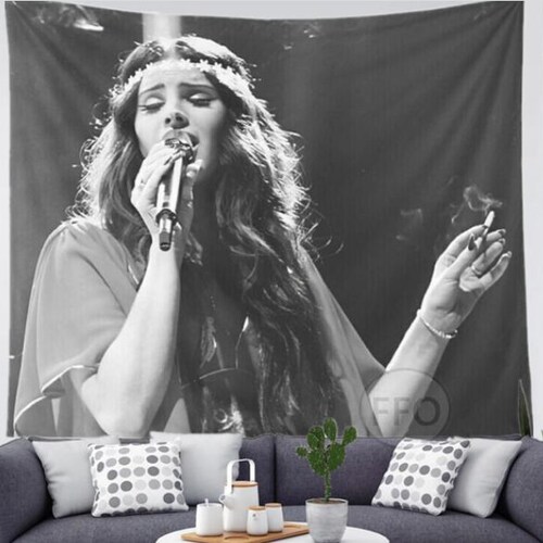 Lana Del Rey Tapestry Black and White Aesthetic Poster Wall Etsy