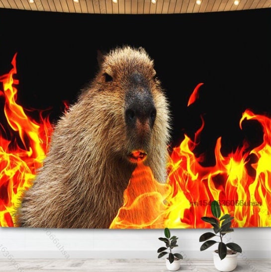 Capybara Jesus Tapisserie Dekoration für Schlafzimmer ästhetische
