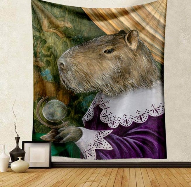 Capybara Jesus Tapisserie Dekoration für Schlafzimmer ästhetische