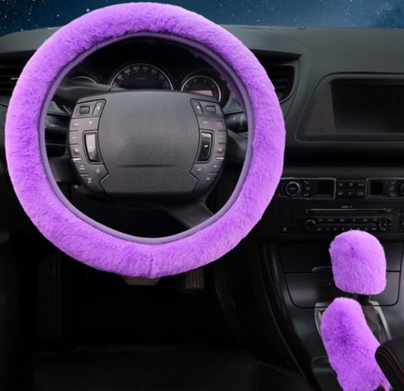 Fluffy purple steering wheel cheap cover