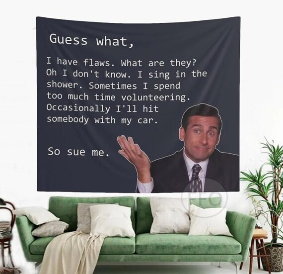 Michael Scott Tapestry Meme Hippie Wall Hanging Gimic Joke Gift Room Decor Funny Banner Accessories Gag Present the Office Dwight Etsy Israel