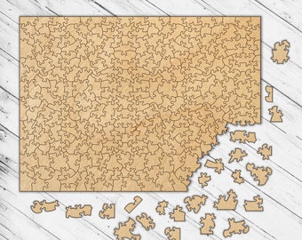 Viktorianischer Irregule aus Holz Großes Blanko Puzzle Jigsaw Laser Cut Dxf Glowforge svg Muster Vorlage Digitale Vektordatei