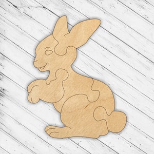 Hölzerne Kaninchen Puzzle Jigsaw Glowforge svg Laser Cut Dxf xTool D1 CNC-Schneidefräser Dekupiersäge Download Digitale Vektor Ai Pdf Eps-Dateien