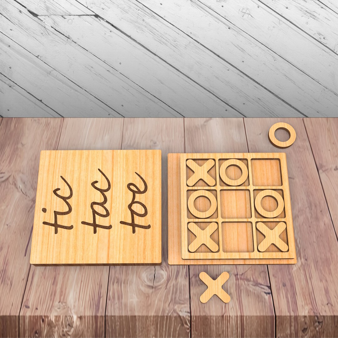 Wooden Tic Tac Toe Game Glowforge Svg Laser Cut Dxf Xtool D1 CNC ...