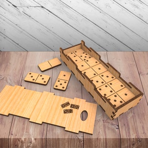 Wooden Dominoes Game Glowforge Svg Laser Cut Dxf xTool D1 CNC Cutting Router Download Digital Vector Ai Pdf Eps Files