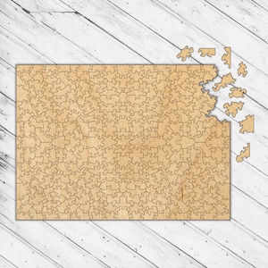 Madera victoriana irregular simétrica en blanco rompecabezas rompecabezas corte láser Dxf Glowforge Svg patrón plantilla archivo vectorial digital