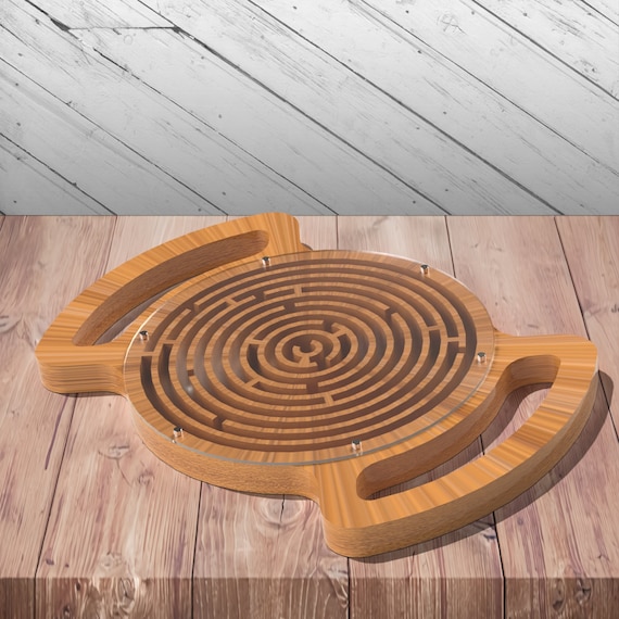 Wooden Maze Game Glowforge Svg Laser Cut Dxf xTool D1 CNC Cutting Router Scroll Saw Download Digital Vector Ai Pdf Eps Files