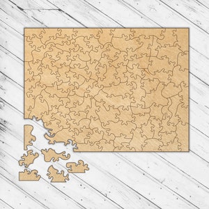 Wooden Victorian Irreguler Puzzle Jigsaw Laser Cut Dxf Glowforge Svg Pattern Template Digital Vector File