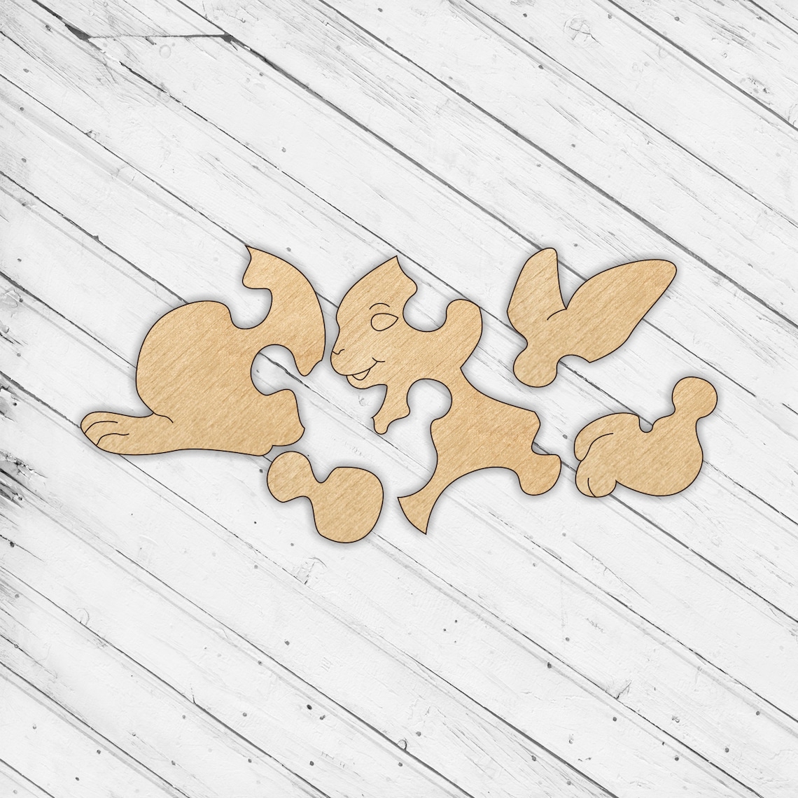Wooden Rabbit Puzzle Jigsaw Glowforge Svg Laser Cut Dxf Xtool D1 CNC ...