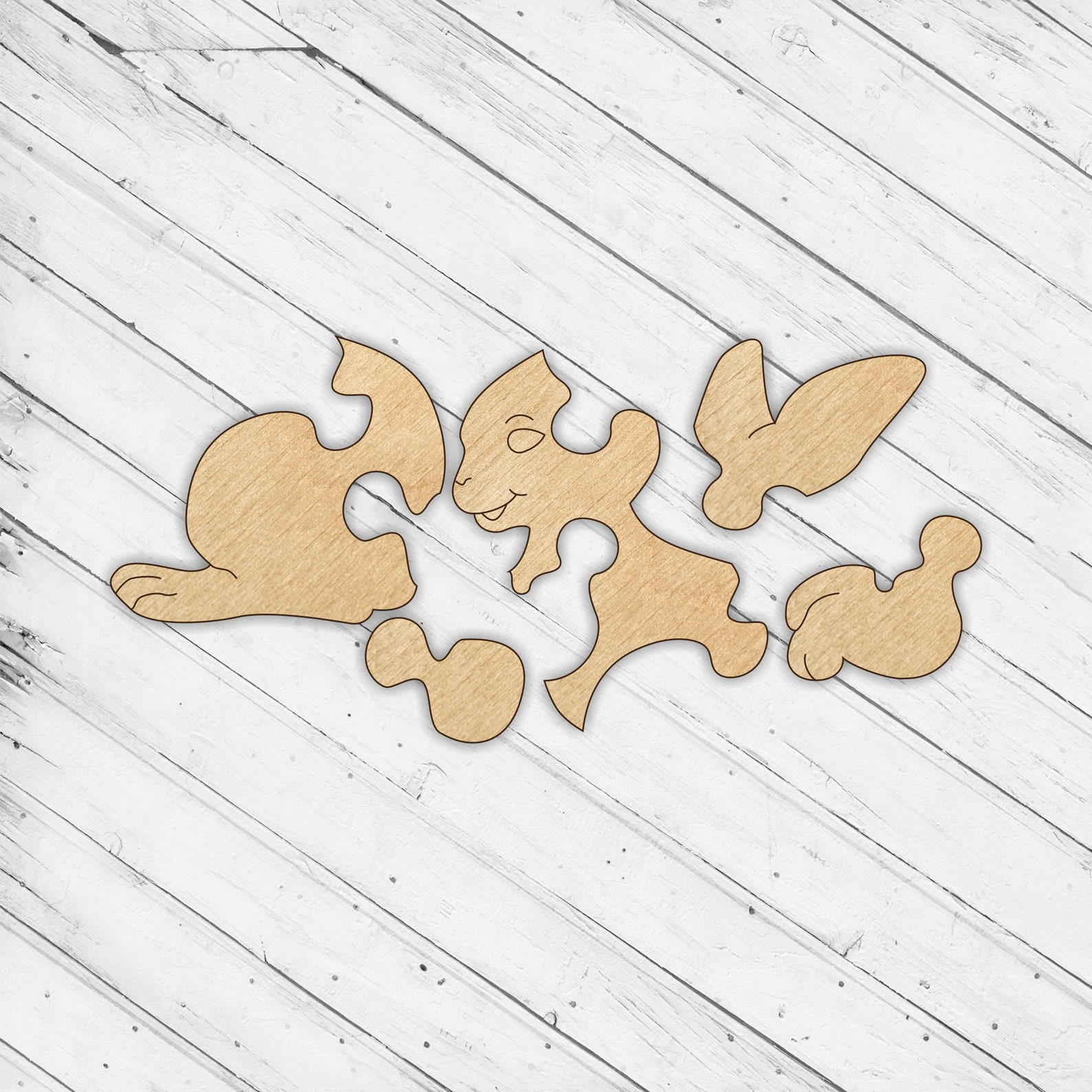 Wooden Rabbit Puzzle Jigsaw Glowforge Svg Laser Cut Dxf Xtool D1 CNC ...