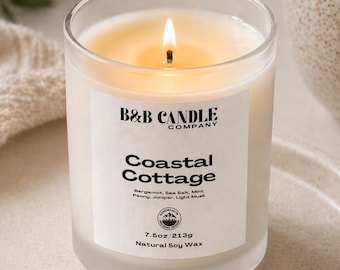 Coastal Cottage Soy Candle | Sea Salt Jasmine Candle | Beach House Home Fragrance