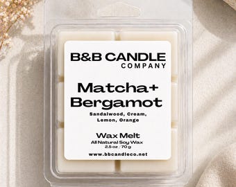 Matcha + Bergamot Wax Melt | Citrus Cream Soy Melt with Lemon, Orange & Sandalwood