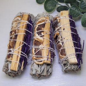 White Sage Smudge Kit With Orange Palo Santo and Lavender 4″-  Includes Smudging Guide, Spiritual Cleansing Kit, Home Purifying
