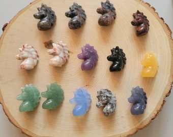 Crystal Unicorn Carving: Natural Gemstone Figurine