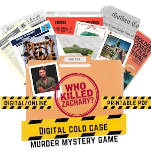 Unsolved Case Files Game, Murder Mystery Game, Online Game and Printable PDF, Detective Cold Case Game, Date Night, Escape Room, E-Gift