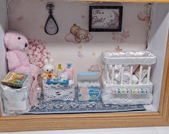It&#39;s a Girl! Baby Girl Shower Gift (with LED Lights!) - Custom Shadowboxes Available!