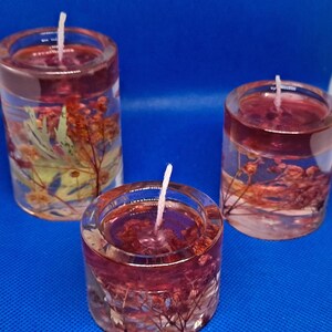 Resin Candle Holder with Gel Wax Candle - Handmade (Set of 3)